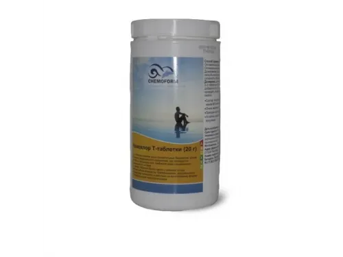 Кемохлор-Т медленнорастворимый стабилизированный хлор 90% в таблетках 20гр.,  1 кг, Chemoform