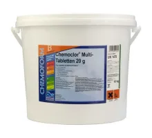 Многофункциональные 3 в 1 медленнорастворимые стаб. таблетки хлора 80%,  20гр., 10 кг, Chemoform