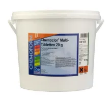 Многофункциональные 3 в 1 медленнорастворимые стаб. таблетки хлора 80%,  20гр., 10 кг, Chemoform