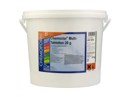 Многофункциональные 3 в 1 медленнорастворимые стаб. таблетки хлора 80%,  20гр., 10 кг, Chemoform