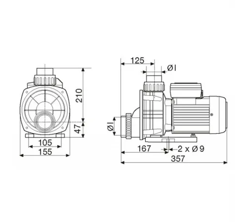 Насос (10.9 м3/ч, 0.85 кВт/ч, 220В) Pool King BTP-750