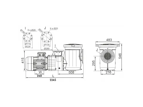 Насос (160 м3/ч, 16.9 кВт/ч, 380В) Pool King FCP-20AN