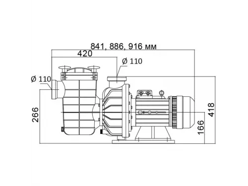 Насос (107 м3/ч, 8.62 кВт/ч, 380В) Pool King FCP-7500B