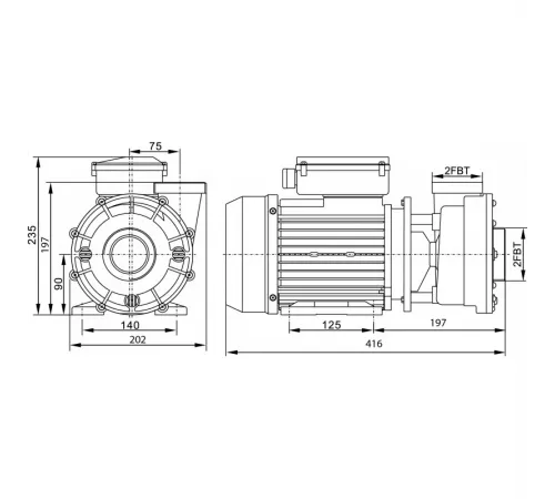 Насос (37 м3/ч, 1.85 кВт/ч, 220В) Pool King WP250-I