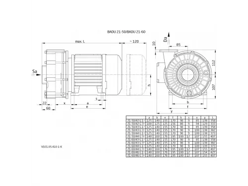 Насос (43 м3/ч, 2.9 кВт/ч, 220В) Speck BADU 21-50/44 G