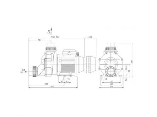 Насос (16 м3/ч, 1.2 кВт/ч, 220В) Speck BADU 45/16