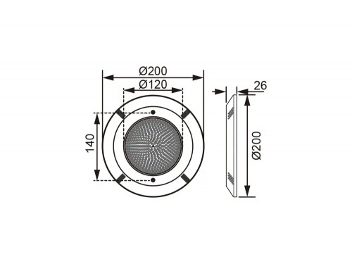 Прожектор накл.(с адаптером) рамка белая (18Вт/12В) LED White WAKING HJ-WM-PC200-FGV