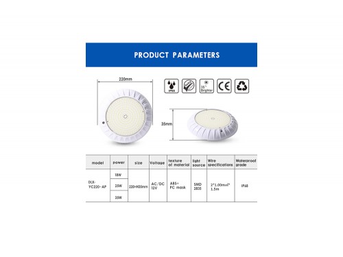 Прожектор накладной (25Вт/12В) LED Warm white Tadpole JKD-YC220-AP