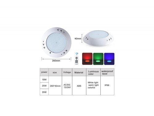 Прожектор накладной (25Вт/12В) LED RGB с пультом Tadpole JKD-YC260-AP