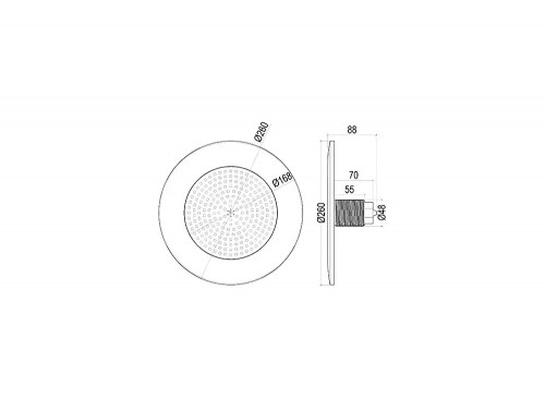 Прожектор встр. рамка нерж.ст.1 1/2 (25Вт/12В) LED White WAKING HJ-FG-SS260-1,5