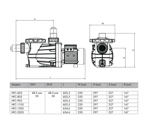 Насос (32.4 м3/ч, 2.2 кВт/ч, 220В) Happy Pump HFC 03 HFC-2203