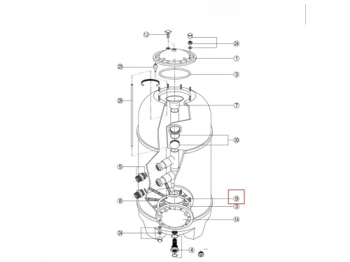 Коллектор фильтра Kripsol SSB 640-900, RCFI0009.00R/RBS 091.A/RFD 0301.00R