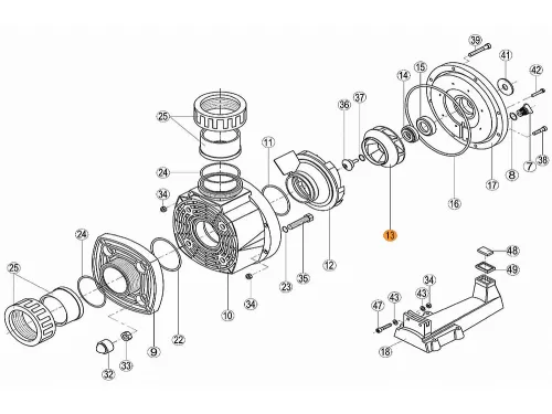 Крыльчатка насоса KAP-450 Kripsol RKA 136.A/RBH0007.15R/RPUM0013.18R