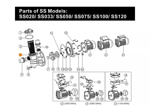 Корпус насоса SS Emaux (031105/01021064/E020304)
