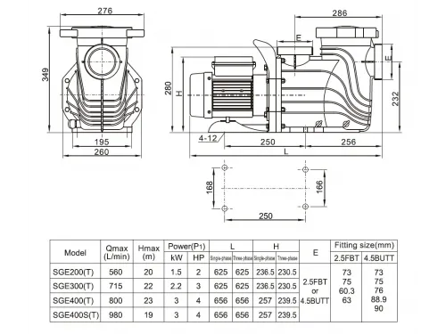 Насос (39.8 м3/ч, 2.2 кВт/ч, 380В) Mayer Schwimmbad SGE300T