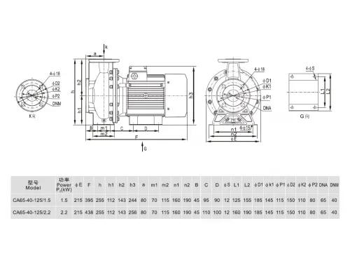 Насос (25 м3/ч, 2.2 кВт/ч, 220В) Mayer Schwimmbad CA65-40-125/2.2
