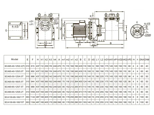 Насос (39.4 м3/ч, 3 кВт/ч, 380В) Mayer Schwimmbad SCA65-40-125/3.0T