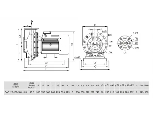 Насос (240 м3/ч, 18.5 кВт/ч, 380В) Mayer Schwimmbad CAB125-100-160/18.5T