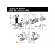 Двигатель к насосу SB30 (220В) Emaux  89021304