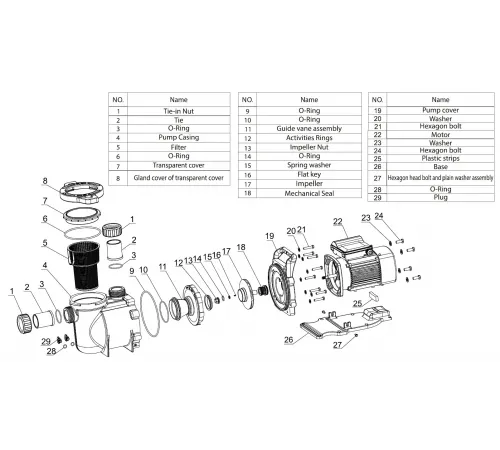 Насос (27.9 м3/ч, 1.5 кВт/ч, 380В) Mayer Schwimmbad SGP250T