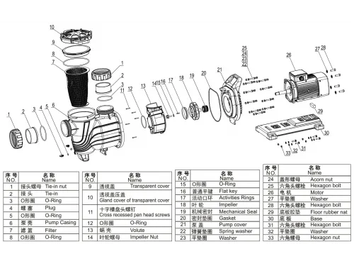 Насос (58 м3/ч, 3 кВт/ч, 380В) Mayer Schwimmbad SLP400T