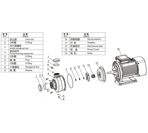 Насос (12 м3/ч, 0.55 кВт/ч, 220В) Mayer Schwimmbad DWK100A