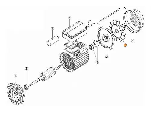 Вентилятор эл.двиг.насоса OK-33,51,71 NK-25,33 (МЕС-63)д.14мм Kripsol RBM1030.12R/RMOT0003.01R