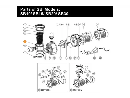 Корпус префильтра насоса SB Emaux 89021305/01021009/Е021305