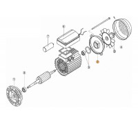 Крышка задняя эл.двигателя насоса OK-33, 51, 71 (МЕС -63) Kripsol (7301.A)/RBM1020.13R/RMOT0002.01R
