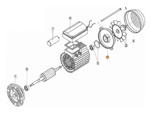 Крышка задняя эл.двигателя насоса OK-33, 51, 71 (МЕС -63) Kripsol (7301.A)/RBM1020.13R/RMOT0002.01R