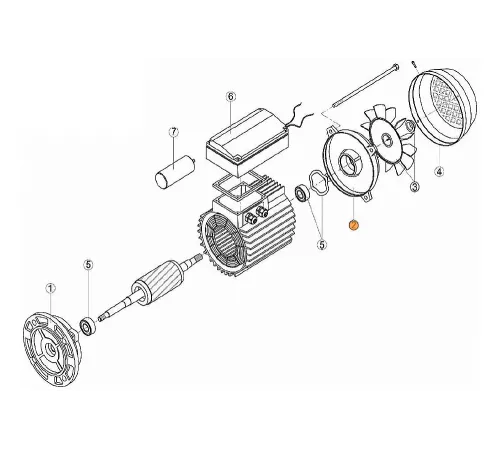Крышка задняя эл.двигателя насоса OK-33, 51, 71 (МЕС -63) Kripsol (7301.A)/RBM1020.13R/RMOT0002.01R
