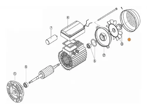 Кожух (пласт.)вент.насоса OK-33, 51, 71 NK-25, 33 (МЕС-63) Kripsol 7501.A/RBM1040.12R/RMOT0004.01R