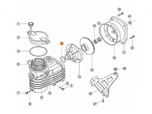 Прокладка-кольцо диффузора насоса OK Kripsol ROK 110.A/RPUM0011.01R/RBH0012.01R