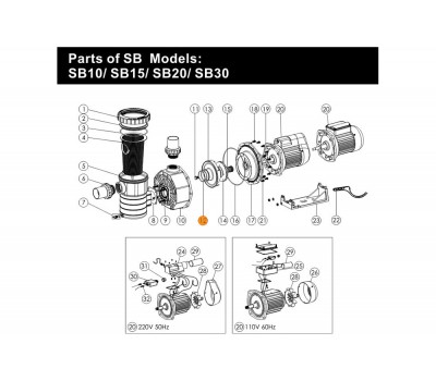 Прокладка-кольцо диффузора насоса SB Emaux CP-01W-10 (02011108)