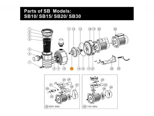 Прокладка-кольцо диффузора насоса SB Emaux CP-01W-10 (02011108)