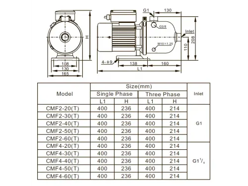 Станция насосная (0,55кВт 220B 2 м3/ч h 18м в.ст. 19л) Mayer Schwimmbad LX ACMF4-20-H19