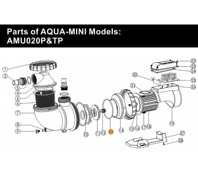 Прокладка крышки задней (фланца) насоса AQUA-MINI Emaux (02020011)