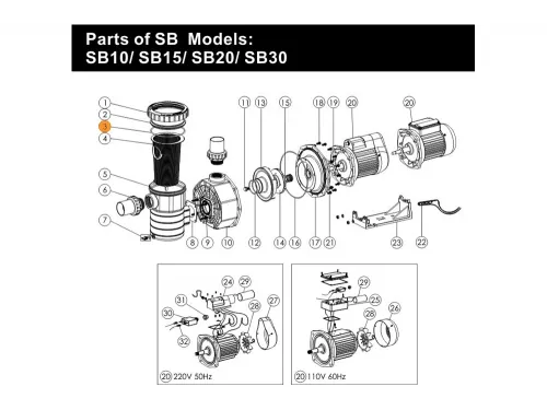 Прокладка-кольцо крышки префильтра насоса SBEmauxCP01W01/02011085/02010248
