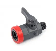 Кран шаровый, ПВХ, наружная и внутренняя резьба G 1/4” 64-04-014-00