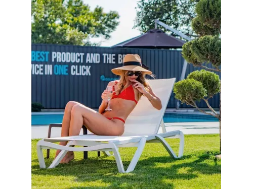 Лежак (шезлонг) Aquaviva Wave белый