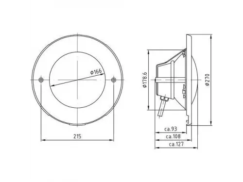Прожектор галогенный 300Вт Hugo Lahme 12В н/с кабель 2,5м (4130020)