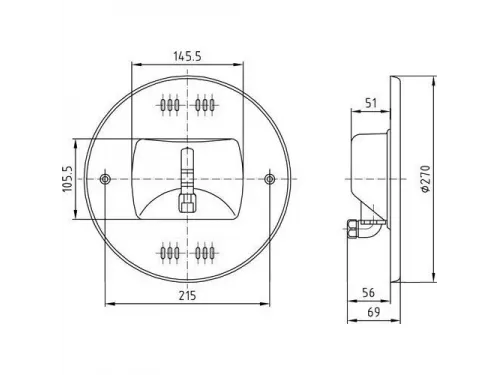 Прожектор галогенный 175Вт Hugo Lahme 12В (4160020)
