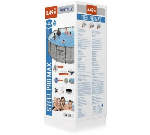 Каркасный бассейн Bestway Steel Pro 5618Y (549х122 см), с картриджным фильтром, лестницей и защитным тентом