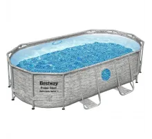 Каркасный бассейн Bestway Steel Камень 56714 (427х250х100 см) с картриджным фильтром, лестницей и защитным тентом