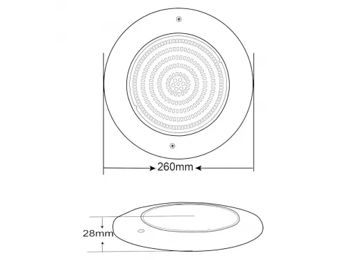Прожектор светодиодный 18Вт AML RGB 260мм 12В оправа н/с AISI 316 (HX-WH260-252SS)