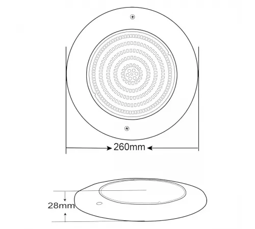 Прожектор светодиодный 24Вт AML RGB 260мм 12В оправа н/с AISI 316 (HX-WH260-333SS)