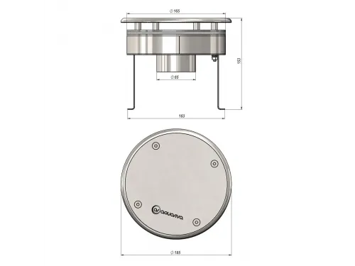 Водозабор Aquaviva антивихр. крышка 2'', 165 мм, лайнер, AISI 304