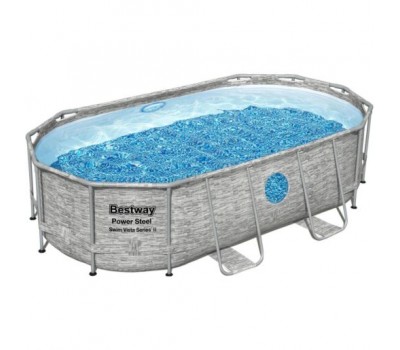 Каркасный бассейн Bestway Steel Камень 56714 (427х250х100 см) с картриджным фильтром, лестницей и защитным тентом