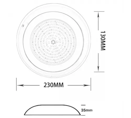 Прожектор светодиодный 18Вт AM RGB 230мм 12В оправа н/с AISI 316 (HX-WH230-252S)