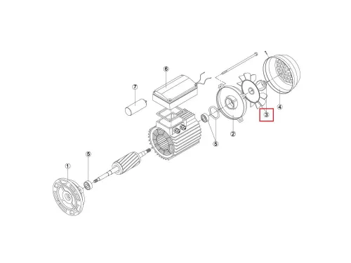 Крыльчатка вентилятора эл.двигателя насоса Kripsol FAN MEC112 M2